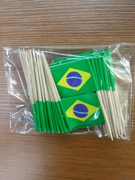 Mini Brazilija dantų krapštuką Šaligatvio 500pcs Popieriaus Maisto Susitvarko Tortas dantų krapštuką Cupcake Rėžtuvės Vaisių Kokteilis Lazdos Apdailos dantų krapštuką