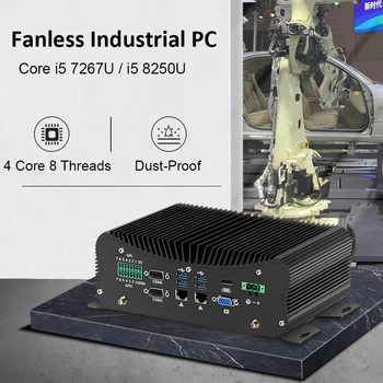Mini PC Intel Core i7 10510U 6*DB9 RS232/422/485 Pramoninės 2*Gigabit Ethernet, WiFi, Bluetooth 6USB LPT PS/2 HDMI VGA 4G SIM GPIO