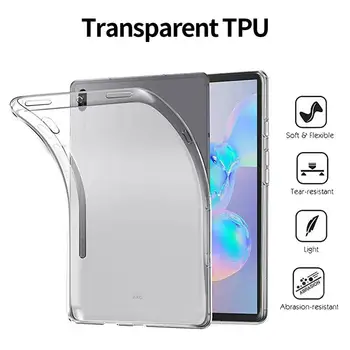 Minkštos TPU Tablet Case For Samsung Galaxy Tab S6 10.5 colio SM-T860 SM-T865 2019 Skaidrios TPU Apsauginiai Galinio Dangtelio Tab S6