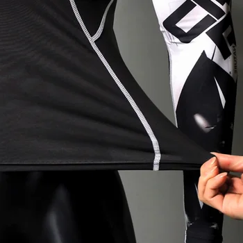 MMA Suspaudimo Veikia T-marškinėliai ilgomis rankovėmis anglų Gėlių Rankos ilgomis Rankovėmis Stora Ruožas Mokymo kostiumas Gimnastikos Fitneso rashgard vyras