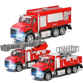 Modeliavimo Gaisro Variklio Modelis Lydinio Transporto Priemonių, Kopėčių Sunkvežimių Surinkimo Traukti Atgal, Automobilių Vaikams Žaislas