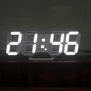 Modernus Dizainas, Didelis Skaitmeninis LED Sieninis Laikrodis Big Kūrybinio Derliaus Žiūrėti Namų Apdailos Dekoravimas 3D White Laikrodis