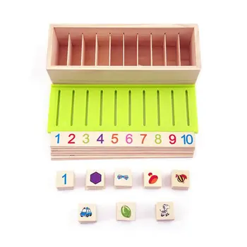 Montessori Žinių Klasifikavimo Dėžutės Vaikams, Mediniai Žaislai, Kūdikių Ankstyvojo Mokymosi Švietimo Žaislas Pacios Kategorijos Dėžės