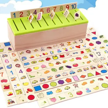 Montessori Žinių Klasifikavimo Dėžutės Vaikams, Mediniai Žaislai, Kūdikių Ankstyvojo Mokymosi Švietimo Žaislas Pacios Kategorijos Dėžės