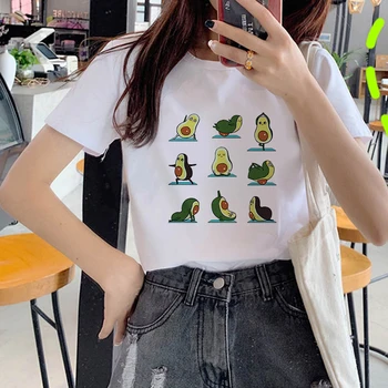 Moterų atsitiktinis grafika avokadų avokado trumparankoviai marškinėliai moterims vasaros T-shirt Naujų karšto pardavimo spausdinti kawaii animacinių filmų T-shirt
