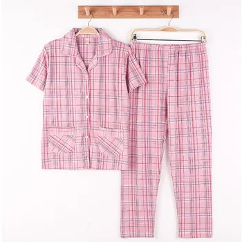Moterų Pižama Nustatyti Medvilnės, trumpomis Rankovėmis Ponios Pijama Rinkiniai, laisvalaikio Pižamos sleepwear moterų pižamos vasaros Homewear
