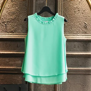 Moterų Šifono T-shirt Vasaros 2020 Mados Atsitiktinis vientisos spalvos Jungiamąją O-kaklo, Rankovių Viršūnes Tees Prarasti Puloveriai Moteris