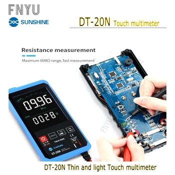 Multimetras DT-20N Touch multimetras 3.2-colių skystųjų KRISTALŲ HD ekranas AC DC Temperatūros ekranas diodų FireWire Dažnio BANDYMO Originalas