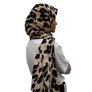 Musulmonų hijab Leopard Dot Poliesterio Šalikas-Skara Spausdinti Aukštos Kokybės Rudens Žiemos Islamo Deformuoti Ilgas Šalikas