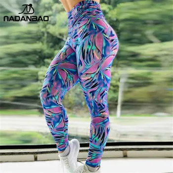 NADANBAO Vasaros Push Up Spalvinga Aukšto Juosmens Moterų Antblauzdžiai 3D Spausdinimo China Lazerio Fitneso legging Seksualus Elastingumą Legins