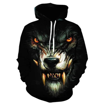 Naktį Guardian Meno Wolf 3D atspausdintas hoodies Vyrų Palaidinukė Naujovė Atsitiktinis Hoodies Kokybės Lašas laivas sportiniai Kostiumai Prekės Megztinis