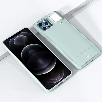 Naktį Selfie Telefono dėklas Skirtas iPhone 12 Pro Max 11 11 Pro X XR XS Max atsparus smūgiams Plonas korpusas 4-Pavaros Valdymo Built-in Baterijos Dangtelis