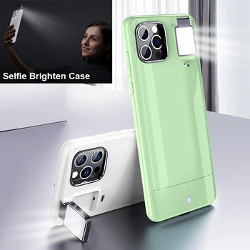 Naktį Selfie Telefono dėklas Skirtas iPhone 12 Pro Max 11 11 Pro X XR XS Max atsparus smūgiams Plonas korpusas 4-Pavaros Valdymo Built-in Baterijos Dangtelis