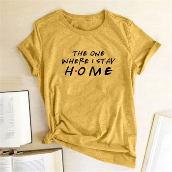 Namuose Viena, Kai aš liksiu Laiško Spausdinimas marškinėliai Moterims Marškinėliai Vasaros Viršūnes Moterų Ponios Marškinėlius Moteris Atsitiktinis Harajuku Marškinėliai