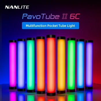 Nanguang Nanlite PavoTube II 6C LED RGB Šviesos Vamzdis Nešiojamas Delninis Fotografija Apšvietimo Stick BMT Režimu Nuotraukų, Vaizdo Minkšta Šviesa