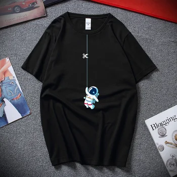 Nauja Vasaros Streetwear Camiseta Masculina Naujovė Dizaino Astronautas virvę Juokinga T marškinėliai, Unisex Medvilnės trumpomis Rankovėmis T-shirt Viršūnės