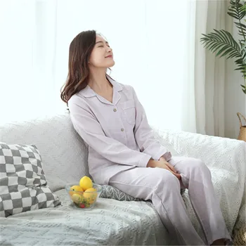 Nauja Vyrų ir Moterų Pižama Rinkiniai Medvilnės ilgomis Rankovėmis Sleepwear Plius Dydis Moterų Pyjama Pavasario Spalvos Susuktų naktiniai drabužiai Kostiumas