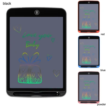 Naujas 12 Colių spalvotų LCD ekranas raštu tabletė elektroninio Skaitmeninio piešimo ranka pranešimą mygtukai vaikams dovanų