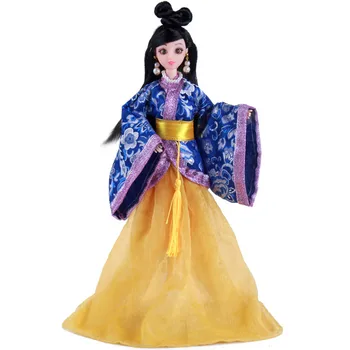 Naujas 12 Kilnojamojo Sąnarių 30cm BJD Doll Kinijos Kostiumas Pasakų Plačios Rankovės Kostiumas 3D Akių Mergina Žaislas 