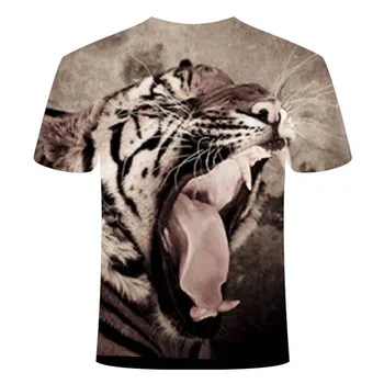 Naujas 3D Gyvūnų T-shirt Vyrai Liūtas Gyvūnų T-shirt Cool juokinga, 3D Spausdinimas, 3D Modelio 