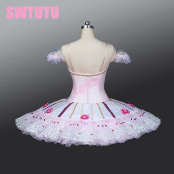 Naujas Atvykimo! rožinė profesionalių baleto mdc klasikinio baleto mdc mergaitėms blynas tutu su gėlėmis ballerina tutusBT9086