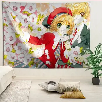 Naujas atvykimo užsakymą Cardcaptor Sakura spausdinimas, siuvinėjimas Daugiau Dydžio namų gyvenamojo kambario, miegamojo, dekoratyvinės sienų antklodė