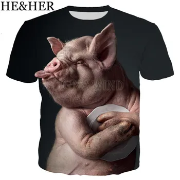 Naujas atvyksta populiari Naujovė gyvūnų kiaulių marškinėliai vyrams, moterims 3D spausdinimo harajuku stiliaus marškinėliai /hoodies/ megztiniai/vest/ vasaros viršūnes