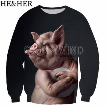 Naujas atvyksta populiari Naujovė gyvūnų kiaulių marškinėliai vyrams, moterims 3D spausdinimo harajuku stiliaus marškinėliai /hoodies/ megztiniai/vest/ vasaros viršūnes