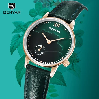 Naujas BENYAR Moterų Laikrodžiai Top Brand Prabangius Kvarcas Atsitiktinis Mados Žiūrėti Moterų Laikrodis Ponios Aukso laikrodis atsparus Vandeniui Reloj Mujer
