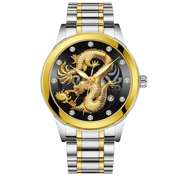 Naujas Drakonas Aukščiausio Prabangos Prekės Ženklo Verslo Vyrų, Kvarciniai Laikrodžiai Aukso Žiūrėti Data Vandeniui Nerūdijančio Plieno Vyrai Laikrodžiai Montre Homme
