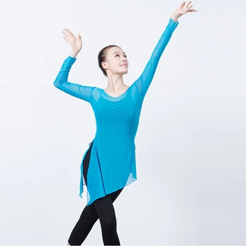 Naujas mados moteris Klasikinių Šokių drabužius baleto Šokių suknelė Suaugusiųjų Šokių Praktikos drabužius ilgomis rankovėmis Elastinga Šokių drabužiai
