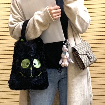 Naujas mados Žiemą pečių maišą moterų leopard moterų krepšys didelis pliušinis žiemos rankinė krepšys minkštas šiltas kailis krepšys