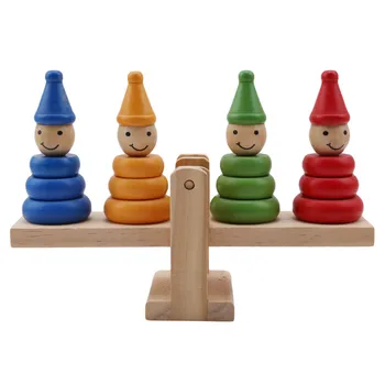 Naujas Montessori Medinis Klounas Vaivorykštė Stacker Slenksčius Balansas Masto Valdybos Balansavimo Žaidimas Vaikai Ankstyvojo Ugdymo Žaislai Vaikams Juguete