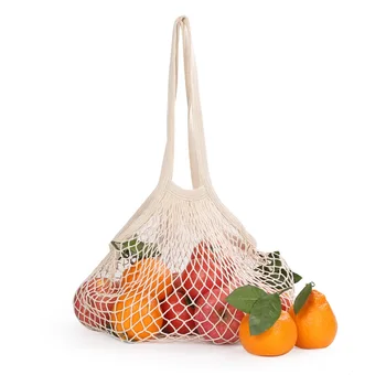 Naujas tinklinio daugkartinio naudojimo pirkinių krepšys vaisių saugojimo rankinėje akių austa maišelį parduotuvėje žalia naujų pirkinių krepšys