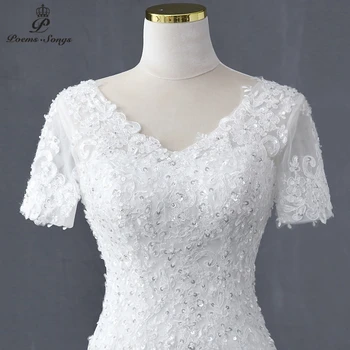 Naujas trumpas rankovės stilius undinė vestuvių suknelė 2020wedding chalatai santuokos, nuotaka, suknelė vestidos de novia chalatas de mariee balta suknelė