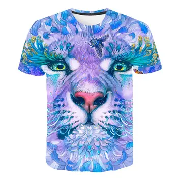 Naujausias Tigras 3D Spausdinimo Gyvūnų Juokinga Kaklaraištis dažų T-Marškinėliai Vyrams trumpomis Rankovėmis Vasarą Topai marškinėliai Vyrų Mados Atsitiktinis Tshirts Vyrų 6XL