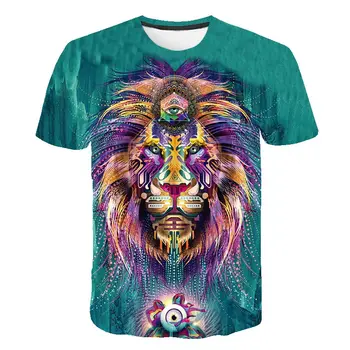 Naujausias Tigras 3D Spausdinimo Gyvūnų Juokinga Kaklaraištis dažų T-Marškinėliai Vyrams trumpomis Rankovėmis Vasarą Topai marškinėliai Vyrų Mados Atsitiktinis Tshirts Vyrų 6XL