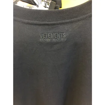 Negabaritinių Vetements T-shirt 2020SS Vasarą, Pavasarį Bling Vetements T-shirts Blizga Logotipas Bling VTM Tee Atgal Išsiuvinėti tekstą VTM Viršūnės