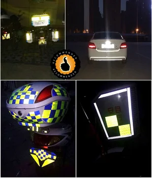 Nemokamas pristatymas 5CM x 5Meter Liuminescencinės Atspindintis Lipdukas Automobilių šviesos juostelės Automobilis, Sunkvežimis, Motociklas Conspicuity Juosta