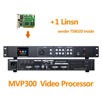 Nemokamas pristatymas led vaizdo procesorius mvp300 su 1pc linsn ts802d sync siųsti kortelės spalvotas led ekranas naudojimo