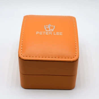 Nemokamas Pristatymas PETERIS LEE Prekės ženklo Mados Prabangių Oranžinė Oda Žiūrėti Dėžutė Su Pagalvę Paketo Atveju Žiūrėti Papuošalų Laikymo Dovanų Dėžutėje