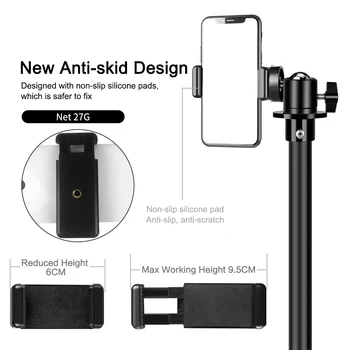 Nešiojamų Trikojo Telefono Camara Žiedas Šviesos Lanksti Selfie Trikojis Stovas Su Bluetooth Nuotolinio Valdymo &Savininkas Telefono