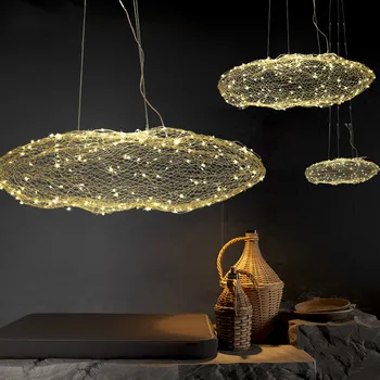 Norbic kūrybos restoranas debesis glowworn LED pakabukas šviesos rungtynių modernių namų deco valgomasis kambarys geležies žuvų ju priedai veltiniams, vilna lempa