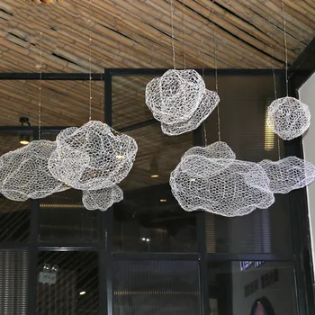 Norbic kūrybos restoranas debesis glowworn LED pakabukas šviesos rungtynių modernių namų deco valgomasis kambarys geležies žuvų ju priedai veltiniams, vilna lempa