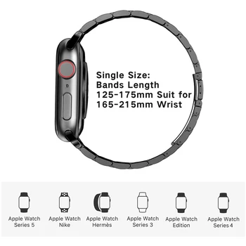 Nuorodą Apyrankę, Apple Watch Band 5 44mm 40mm Metalinis Dirželis iWatch Serijos 4 3 42mm 38mm Pakeisti Watchband riešo Diržas Priedai
