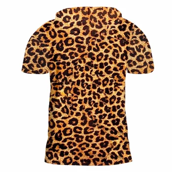OGKB Gobtuvu Marškinėliai Hombre Naujas Trumpas Gyvūnų 3D Marškinėlius Spausdinti Leopard Streetwear 5XL 6XL Costuming Vyras Pavasario Hoodie T-shirt