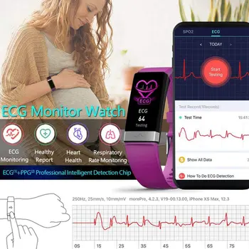 ONLIVING Smart Žiūrėti Kūno Temperatūra EKG PPG Sporto Treniruoklių Žiūrėti Širdies ritmo Monitorius Plaukimo Režimas Smart Apyrankė (