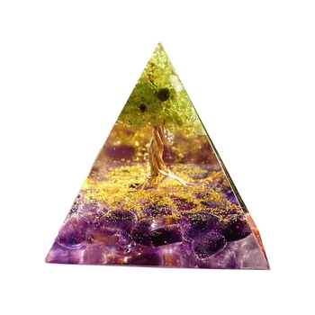 Orgonite Gyvybės Medis Olivīns Piramidės Gijimą, Kristalai Apsaugos Meditacija Joga Energijos Generatorius Figūrėlės Miniatiūros WWO