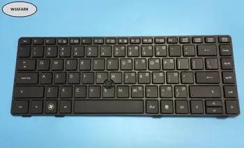 Originali Nauja originali Nešiojamojo kompiuterio klaviatūra HP 8460P 8460W 8470P 8470W 6460B 6470B serijos klaviatūra su rėmu juoda