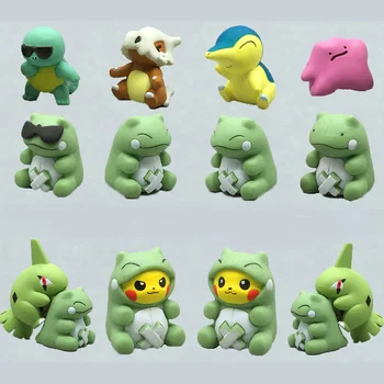 Originali PC Pokemon Lėlės Pocket Monstras Modelis Veiksmų Skaičius, Gashapon Squirtle Cyndaquil Cubone tas Pats Kadabra Pikachu Kolekcines